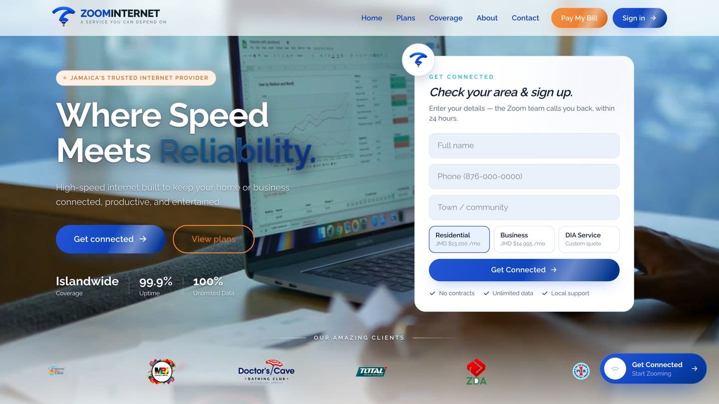 Zoom Internet on a laptop